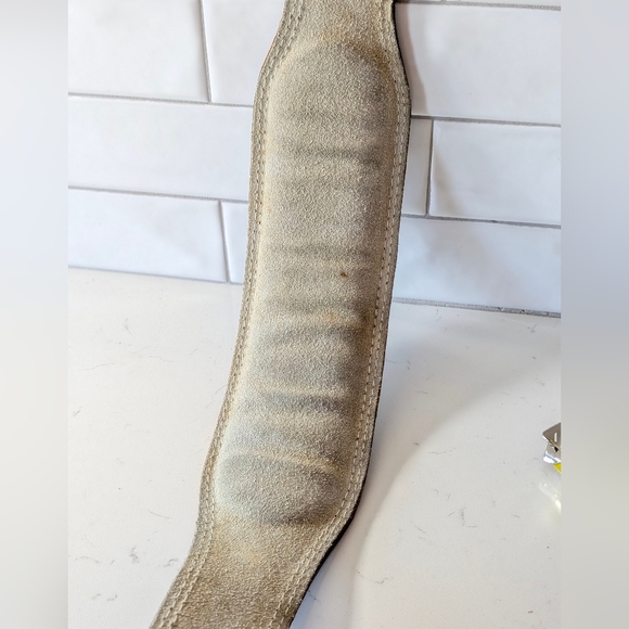 Black Leather Men's Work Utility Labor Belt Size S Made In Pakistan - Picture 8 of 12